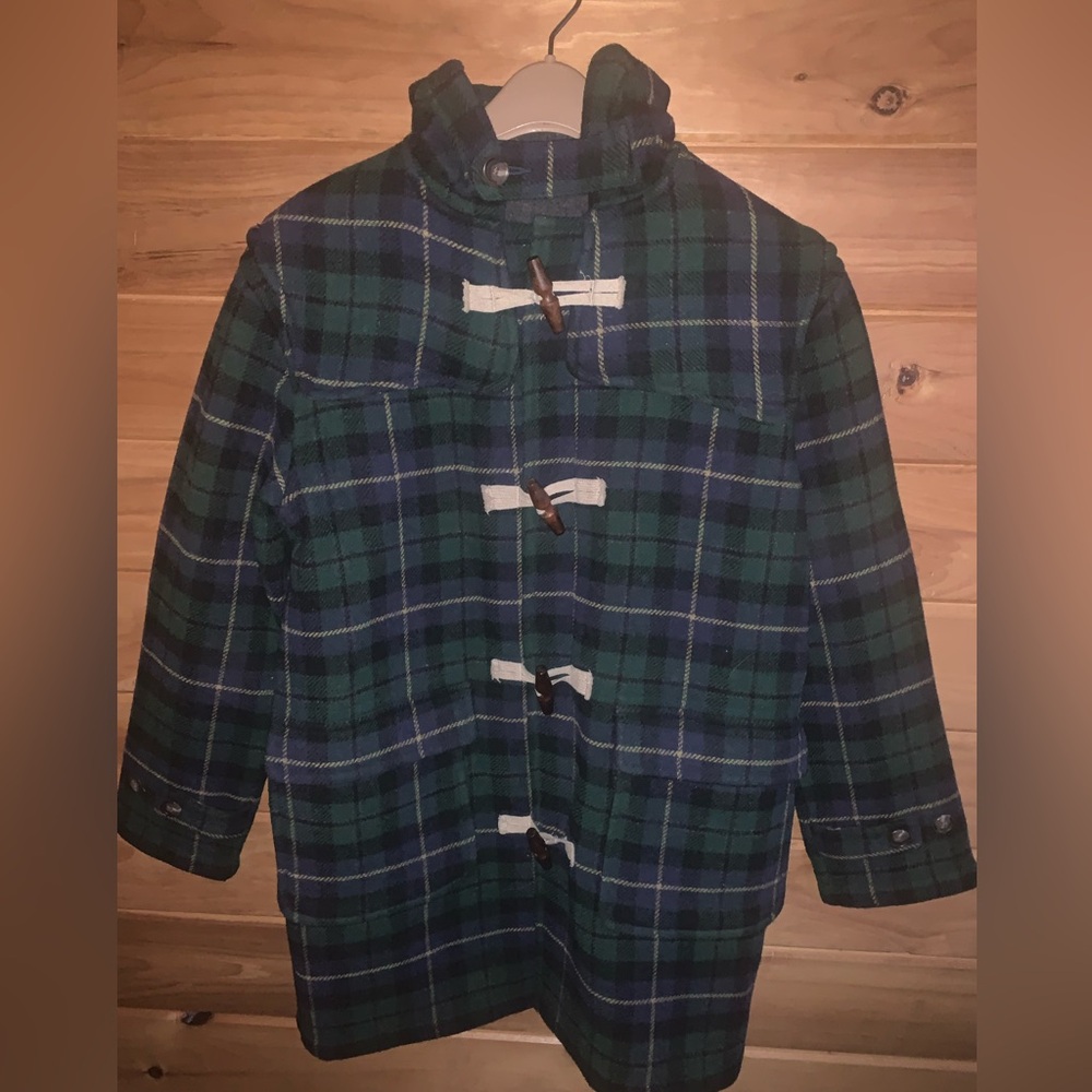 ✨RARE VINTAGE✨ POLO RALPH LAUREN TARTAN PLAID WOOL & WOOL LINED DUFFEL COAT